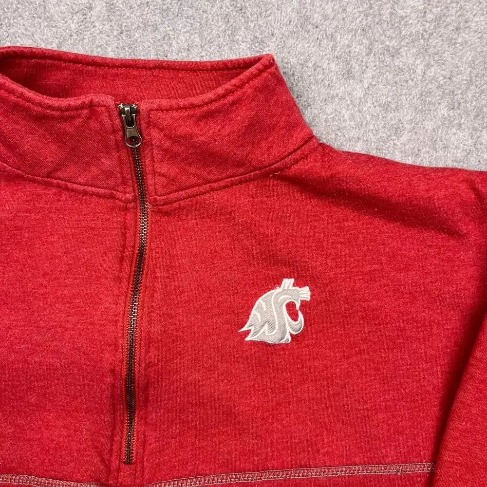 Stadium‎ Athletics Washington State Cougars Pullover Large Red 1/4 Quarter Zip
